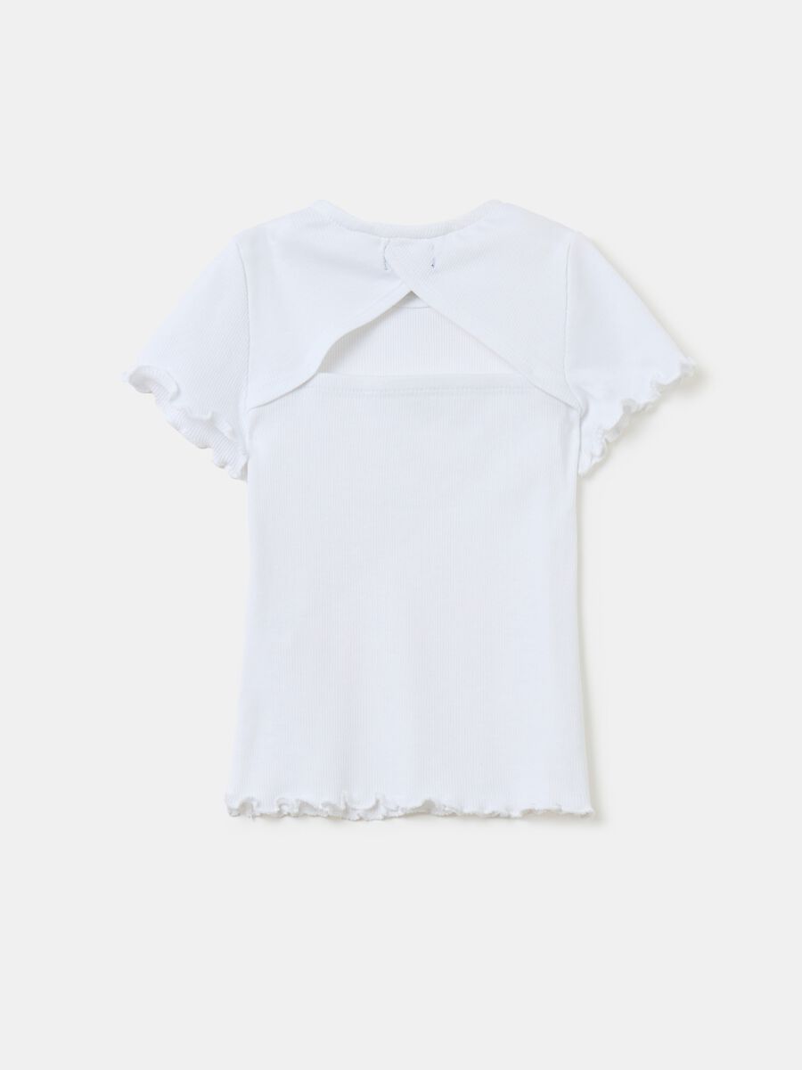 Ribbed T-shirt with opening_1