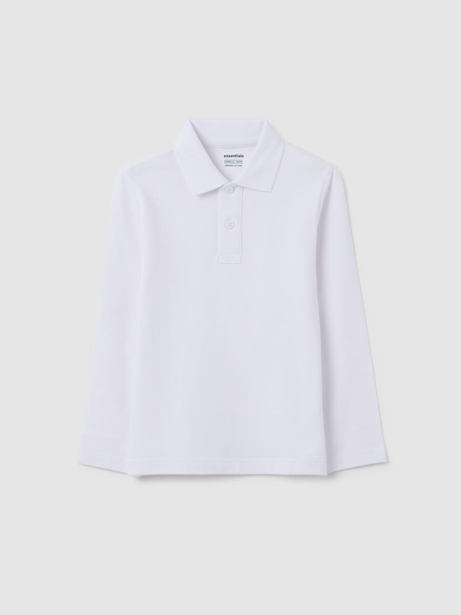 White regular fit children's cotton shirt_0