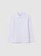 White regular fit children's cotton shirt_0