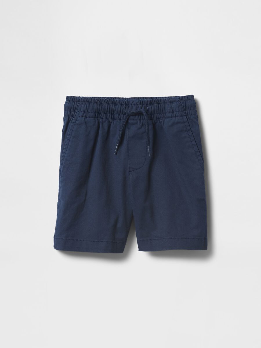 Stretch cotton Bermuda shorts with drawstring_0