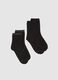 Black cotton blend socks twin pack_0