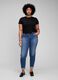 Girlfriend jeans with abrasions and raw edged hem_2