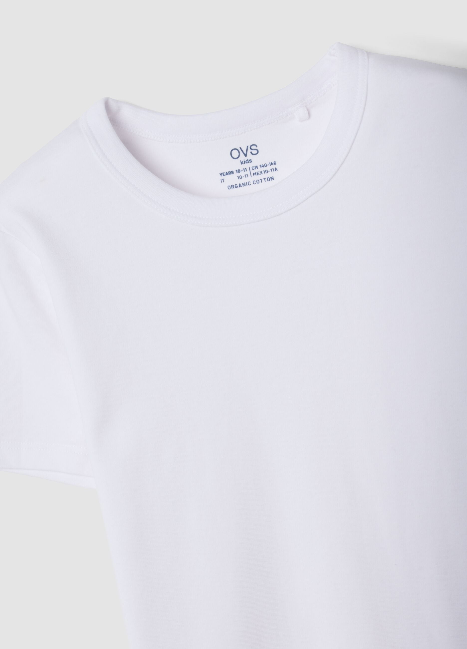Bipack di t-shirt bianche girocollo in puro cotone organico