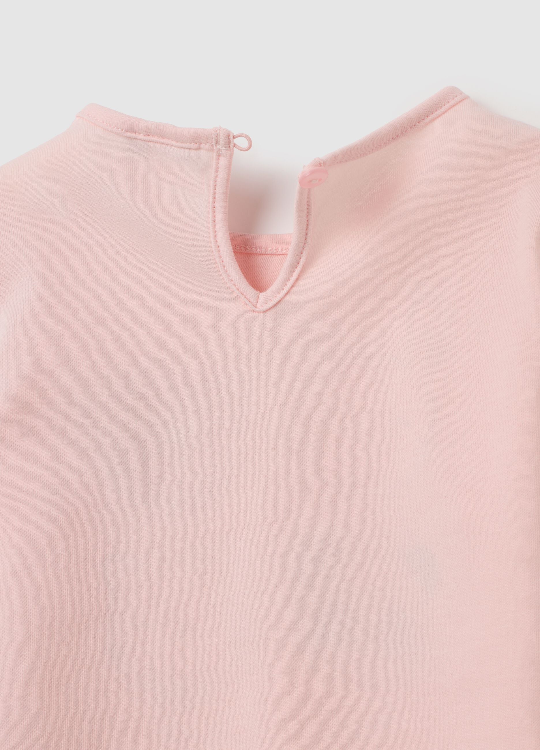 Maglietta da neonata in puro cotone rosa regular fit