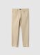 Slim Fit Beige Stretch Cotton Trousers_4