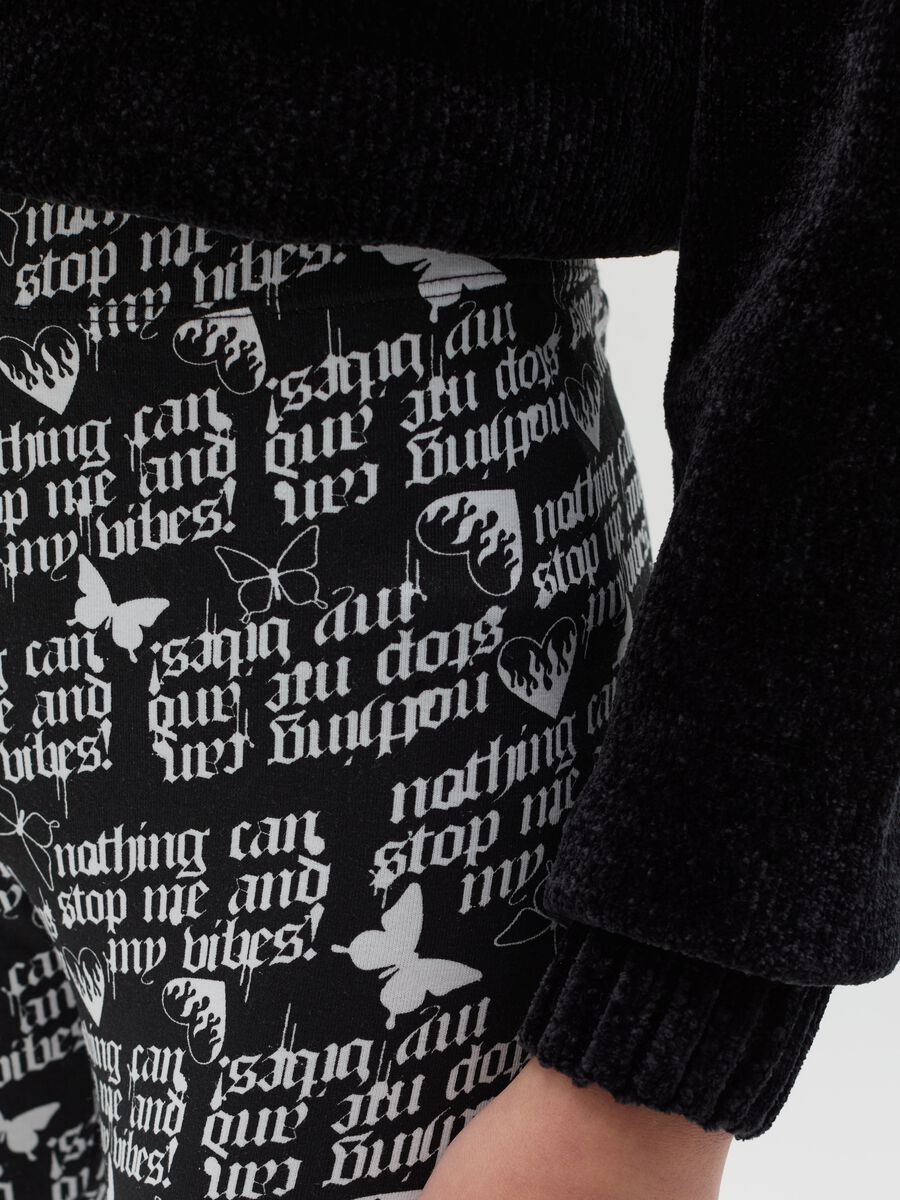 Printed stretch cotton leggings_2
