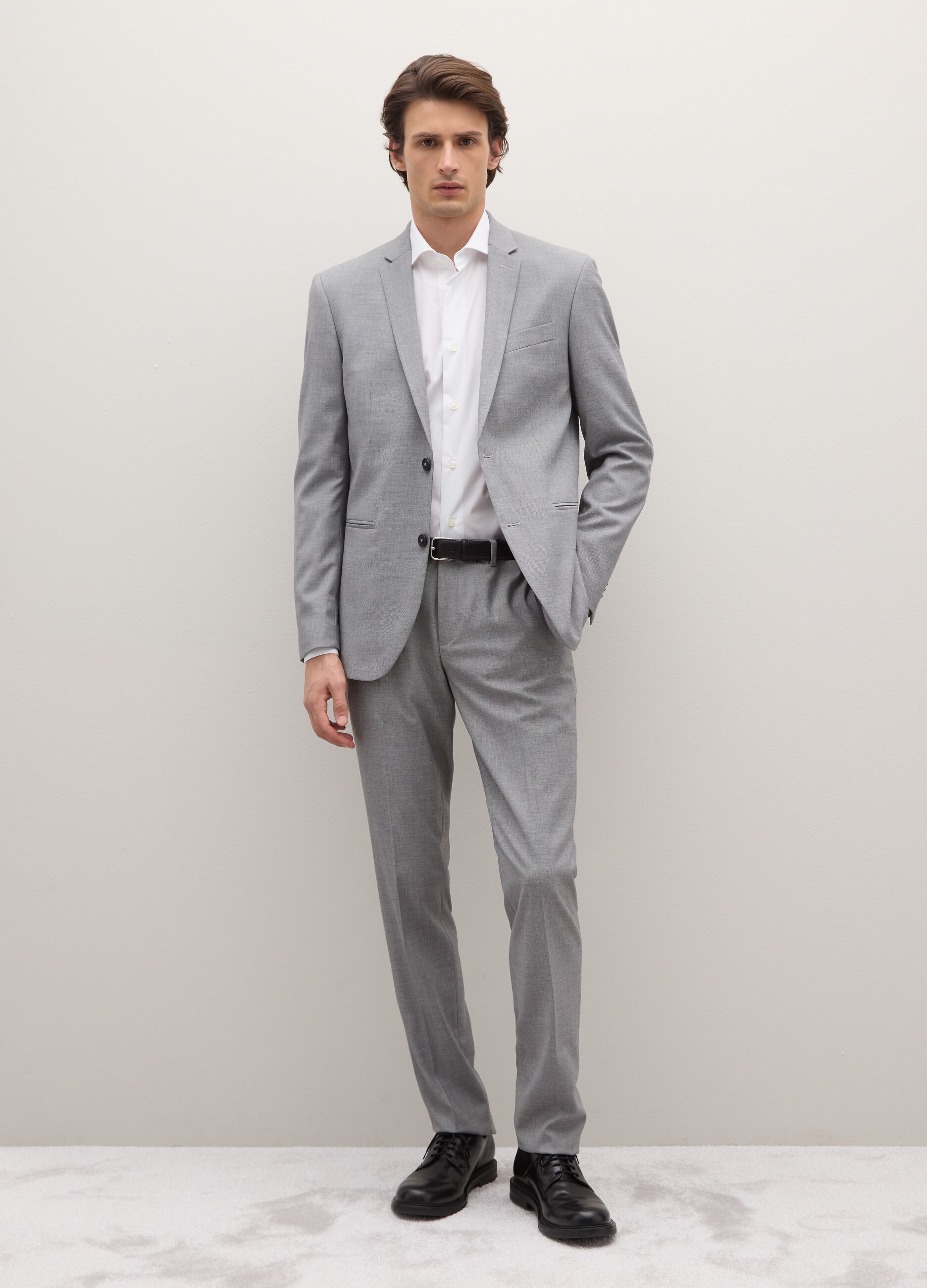 Grey slim fit trousers