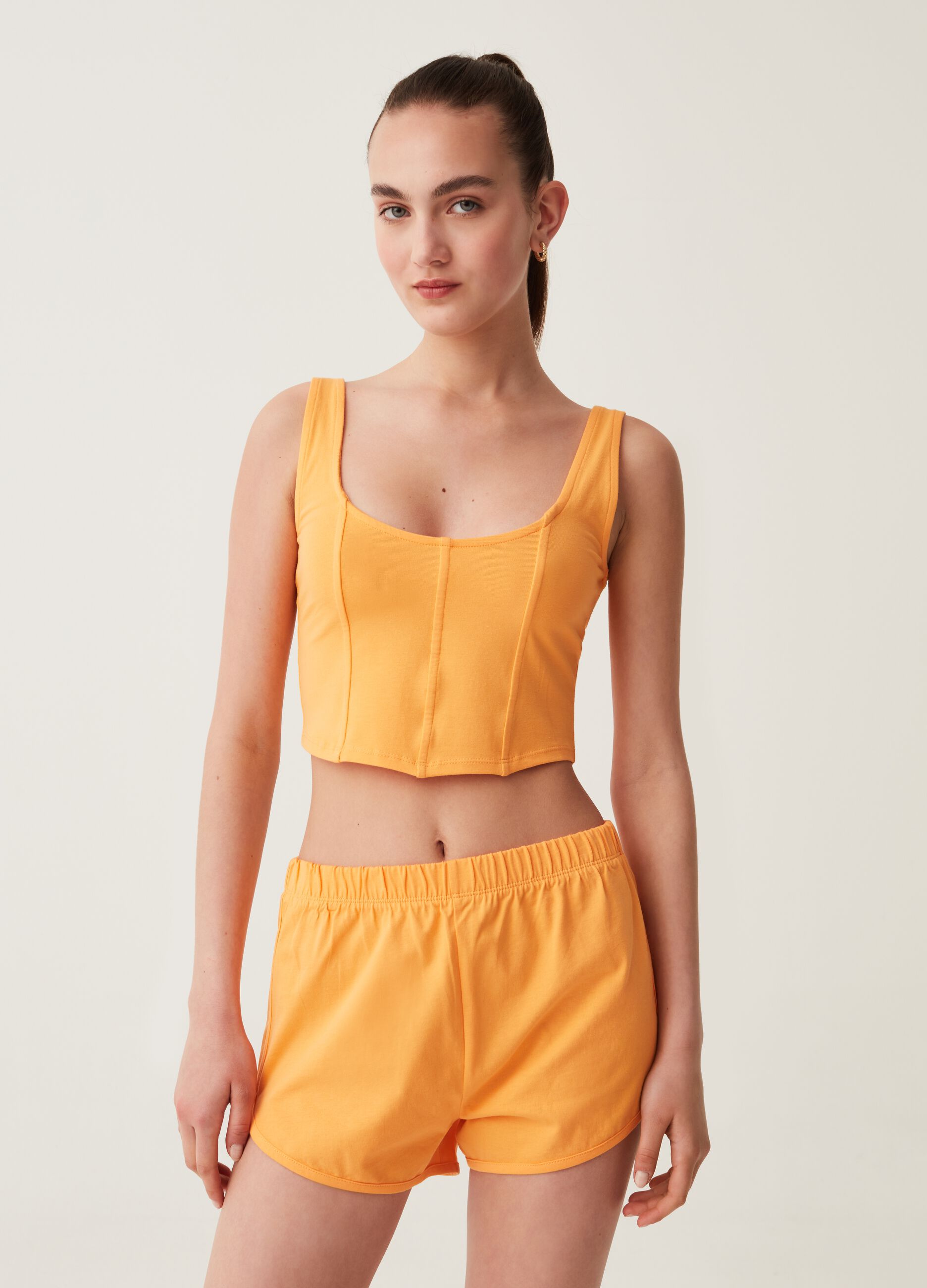 Shorts in jersey tinta unita Baby Angel_0