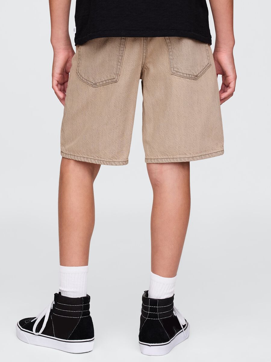 Beige Denim Bermuda Shorts_2