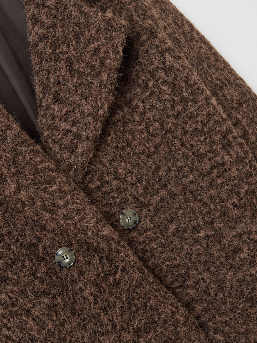Giacca doppiopetto marrone regular fit con bottoni_5