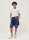 Boys' pure cotton blue shorts with New York print, regular fit_0