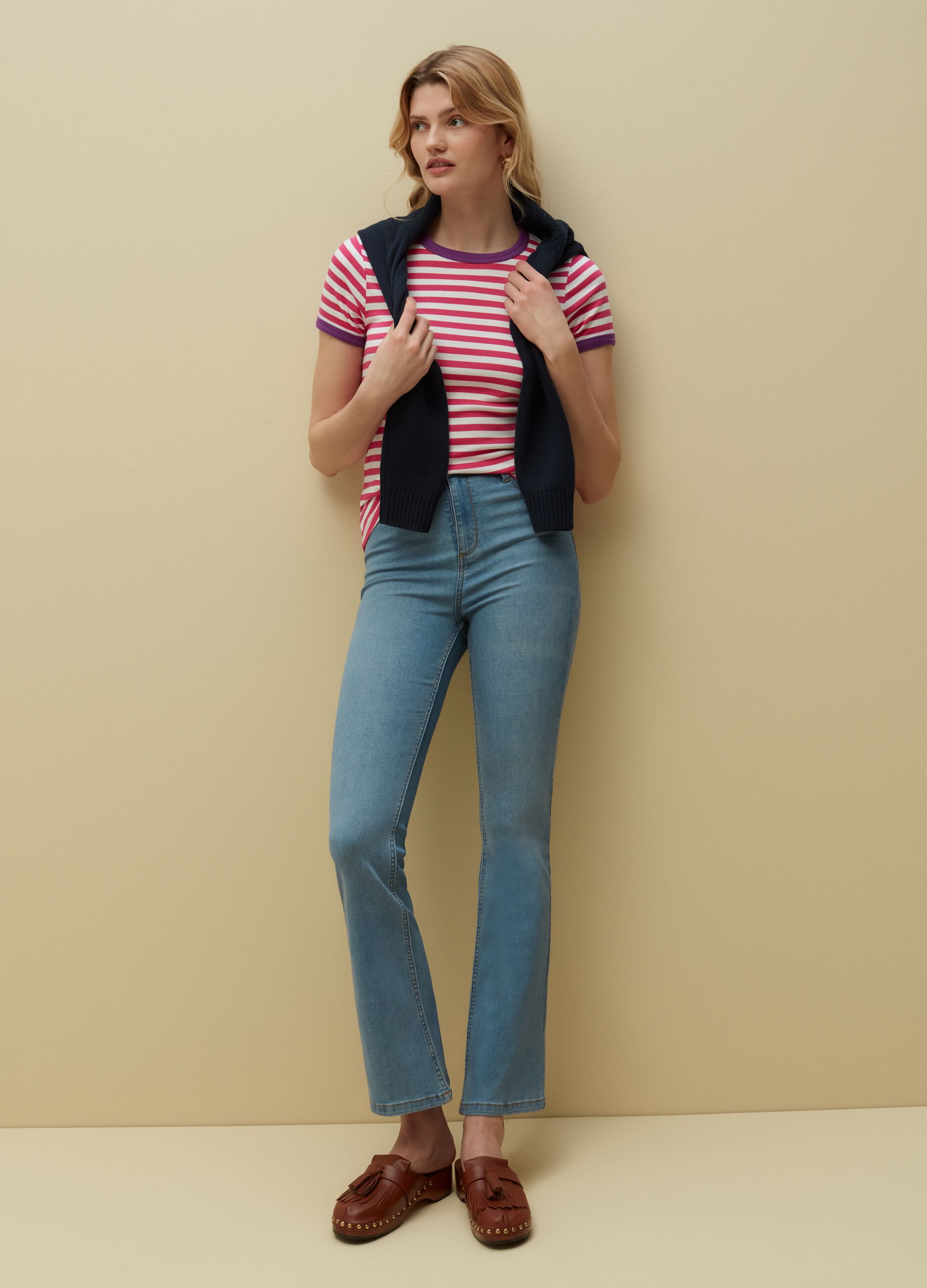 Ovs T-shirt in cotone Supima a righe