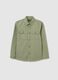 Boys&rsquo; shirt in 100% green cotton with oversized fit and button fastening_3