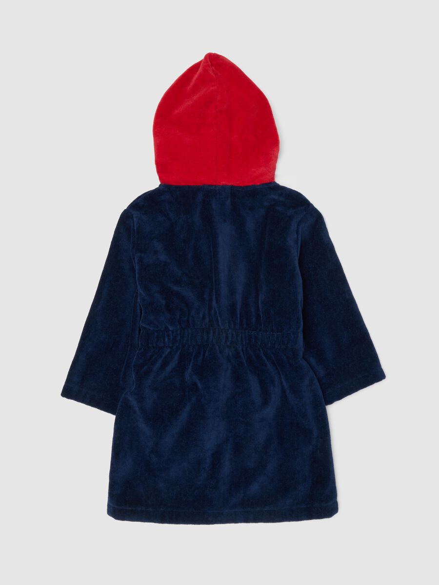 Accappatoio in puro cotone multicolor da neonato con design Spider-Man_1