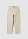 Children's beige cotton and corduroy trousers, regular fit_0