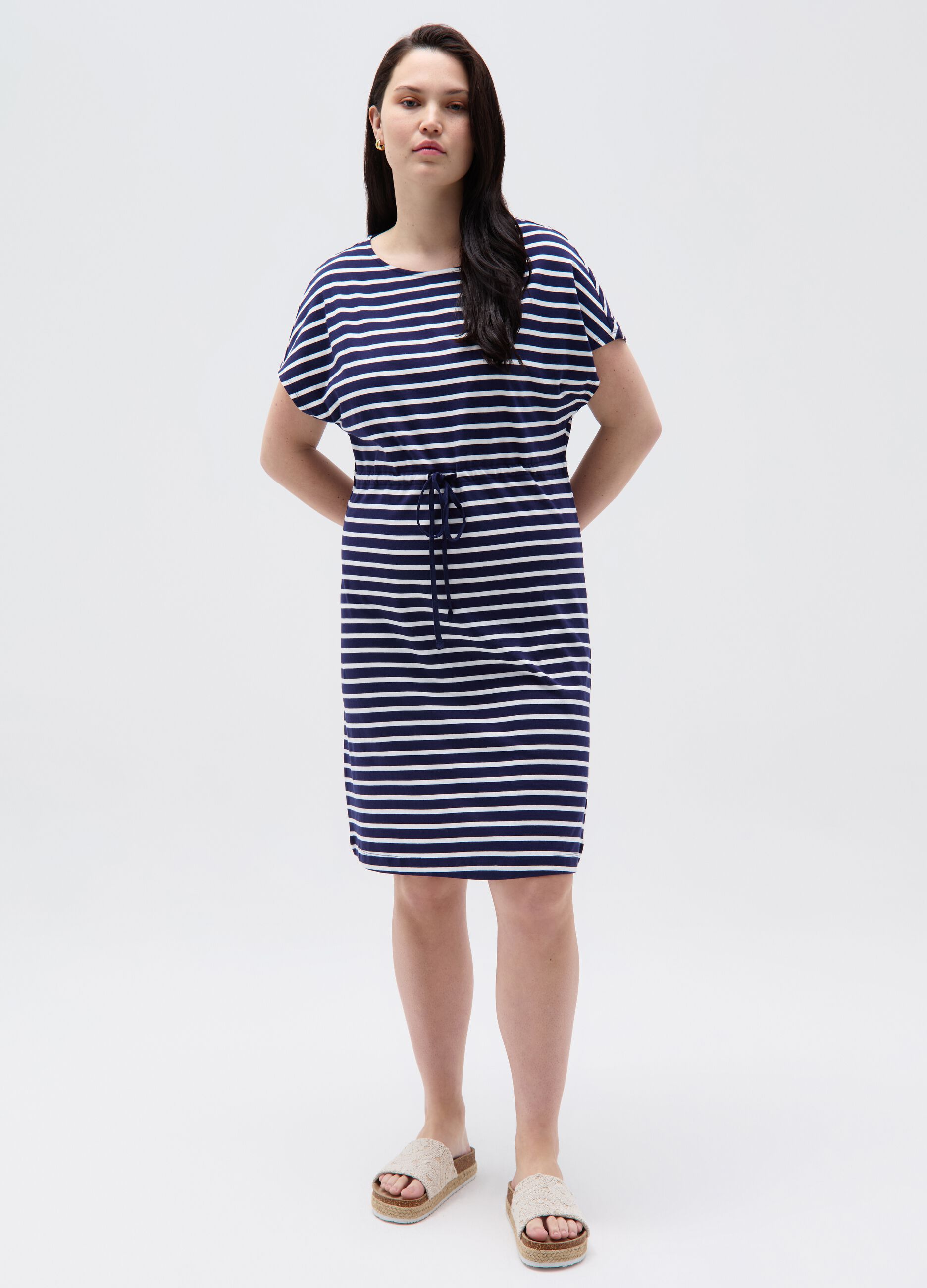 Ovs Vestito Essential corto con coulisse Curvy