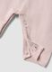 Pink pure organic cotton baby girl sleepsuit with ruffle collar_2