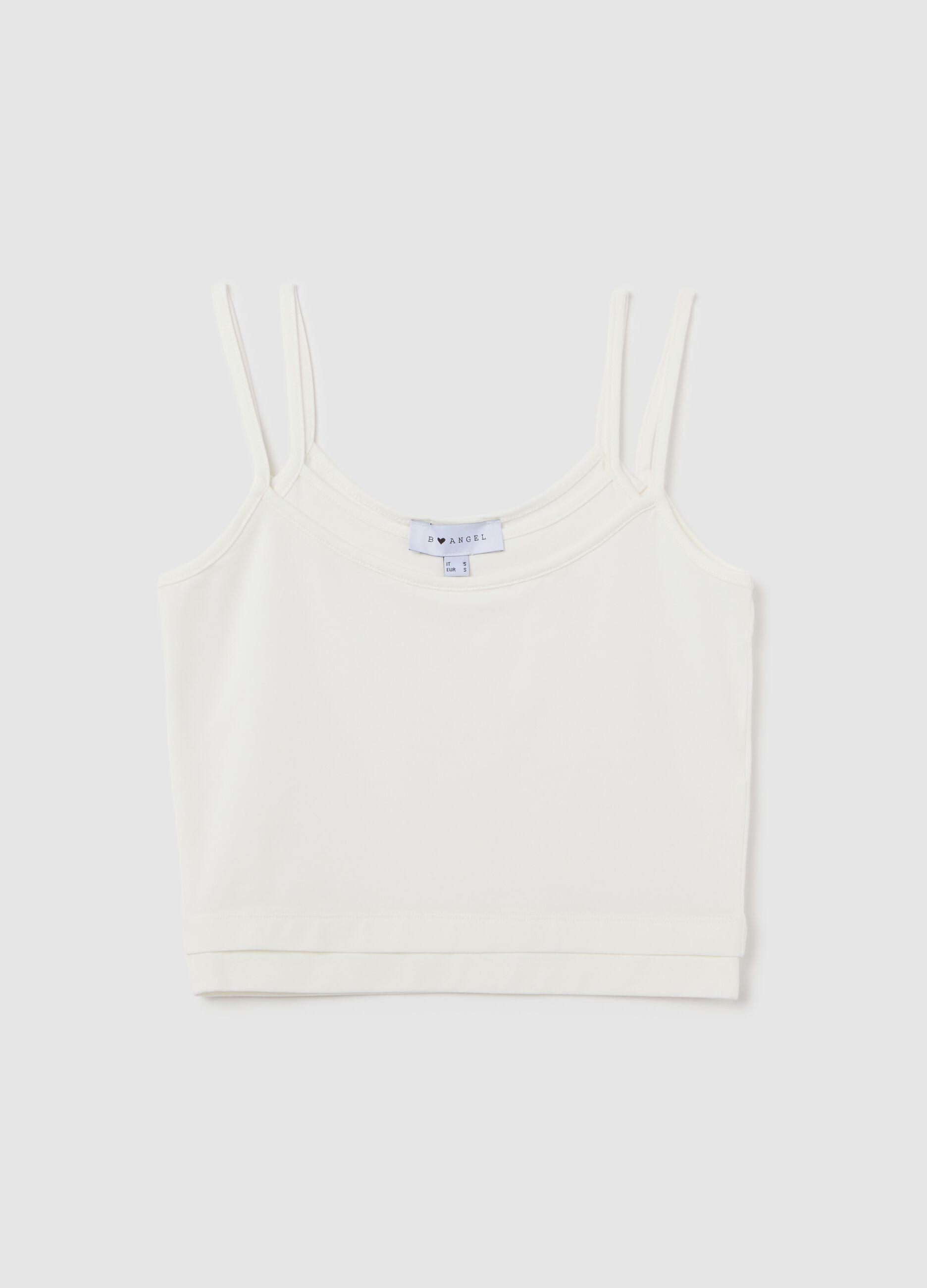 Women’s white regular-fit vest top in stretch cotton
