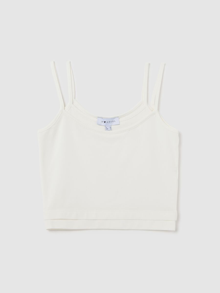Women’s white regular-fit vest top in stretch cotton_4