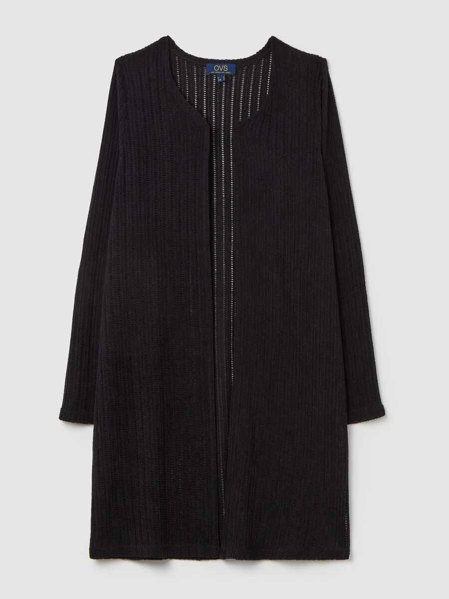 Long open cardigan with openwork_1