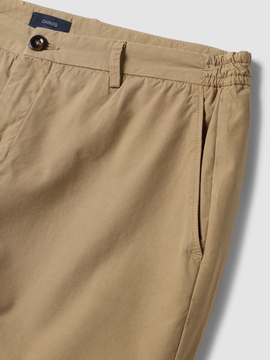 Pantaloni chino beige in puro cotone carrot fit_5