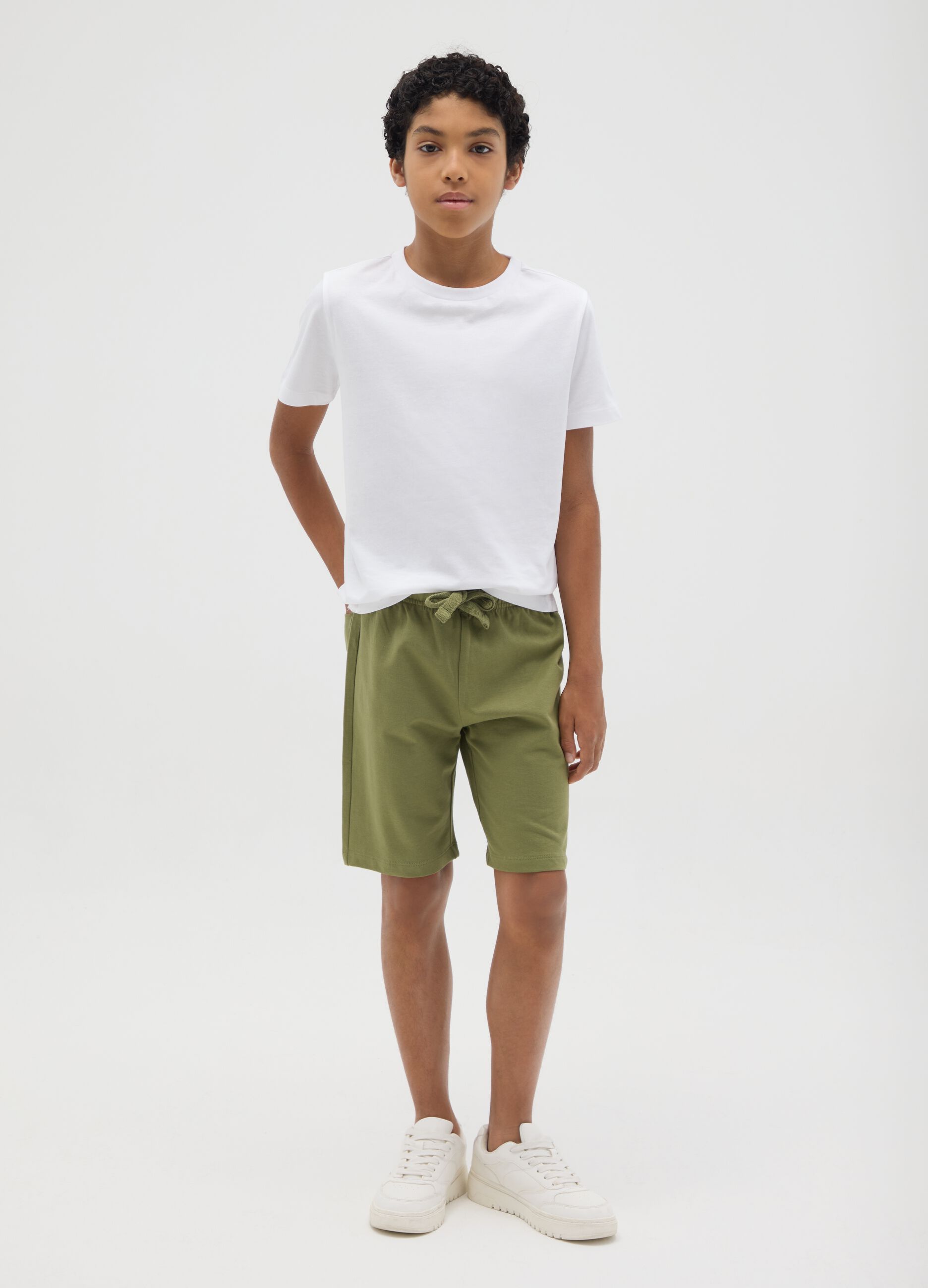 OVS Kids pure cotton green shorts for boys
