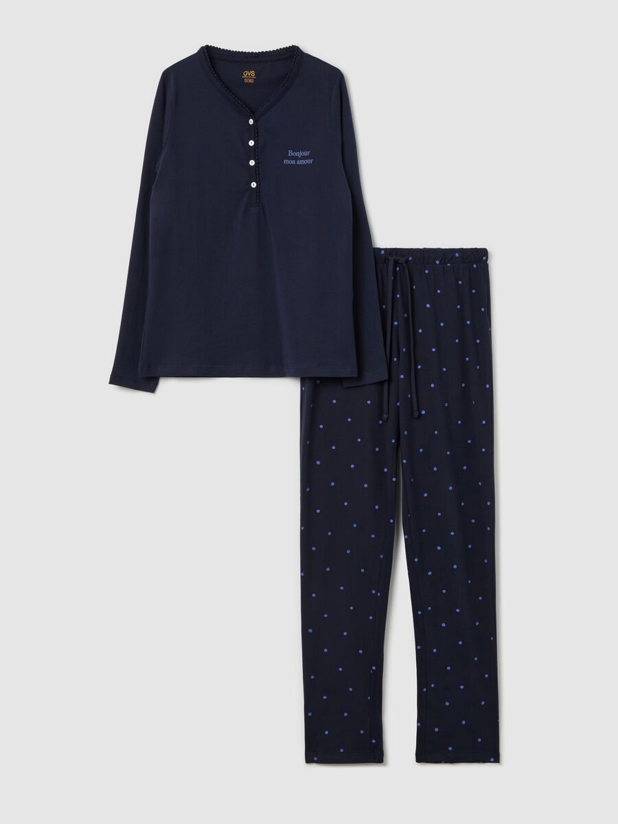 Cotton pyjamas with granddad neckline_4
