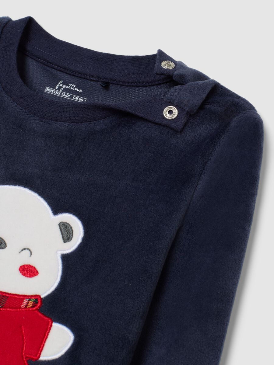 Multicolour Baby Velour Pyjamas with Print_3