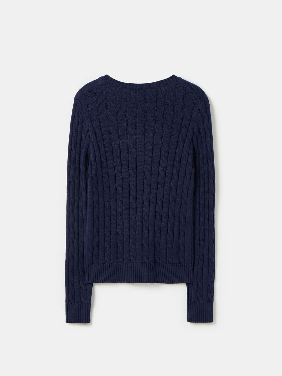 Ribbed pullover with cable-knit design_4