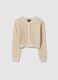 Girls' regular fit beige cotton-blend cardigan_0