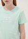 Girl's light blue pure cotton T-shirt regular fit with slogan_2