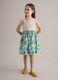 Abito con dettagli in crochet e stampa floreale in puro cotone_0