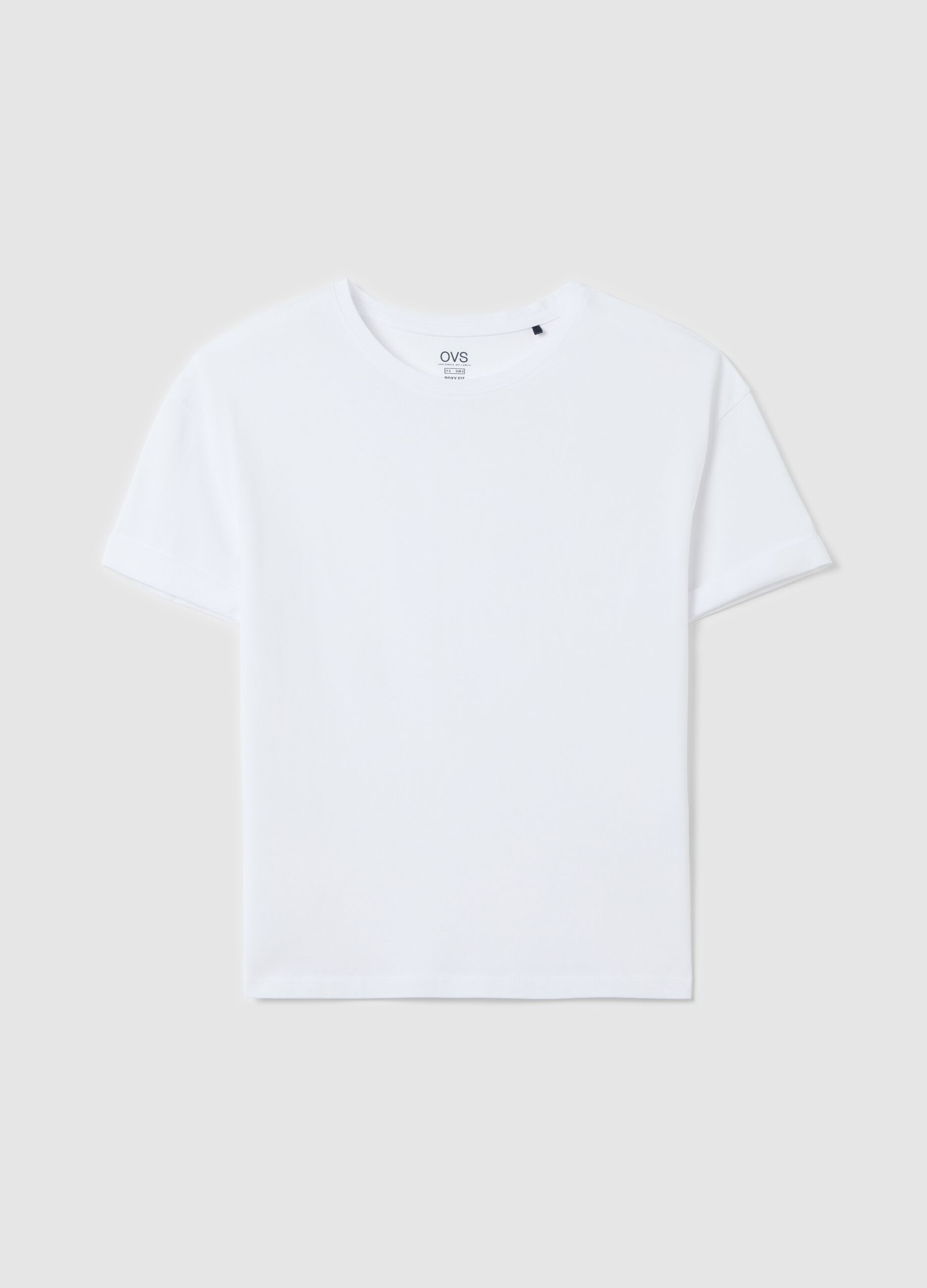 White boxy-fit T-shirt in cotton