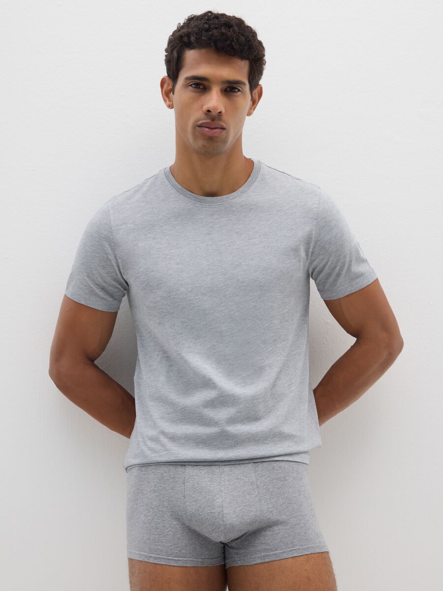 Pack of three grey pure cotton boxer shorts regular fit_0