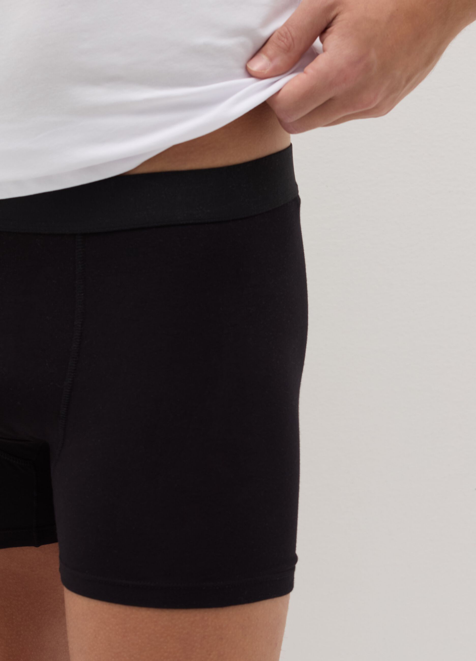 Midi boxer shorts in stretch cotton