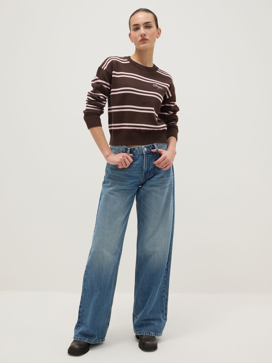 Multicolour striped cotton blend jumper, regular fit_2