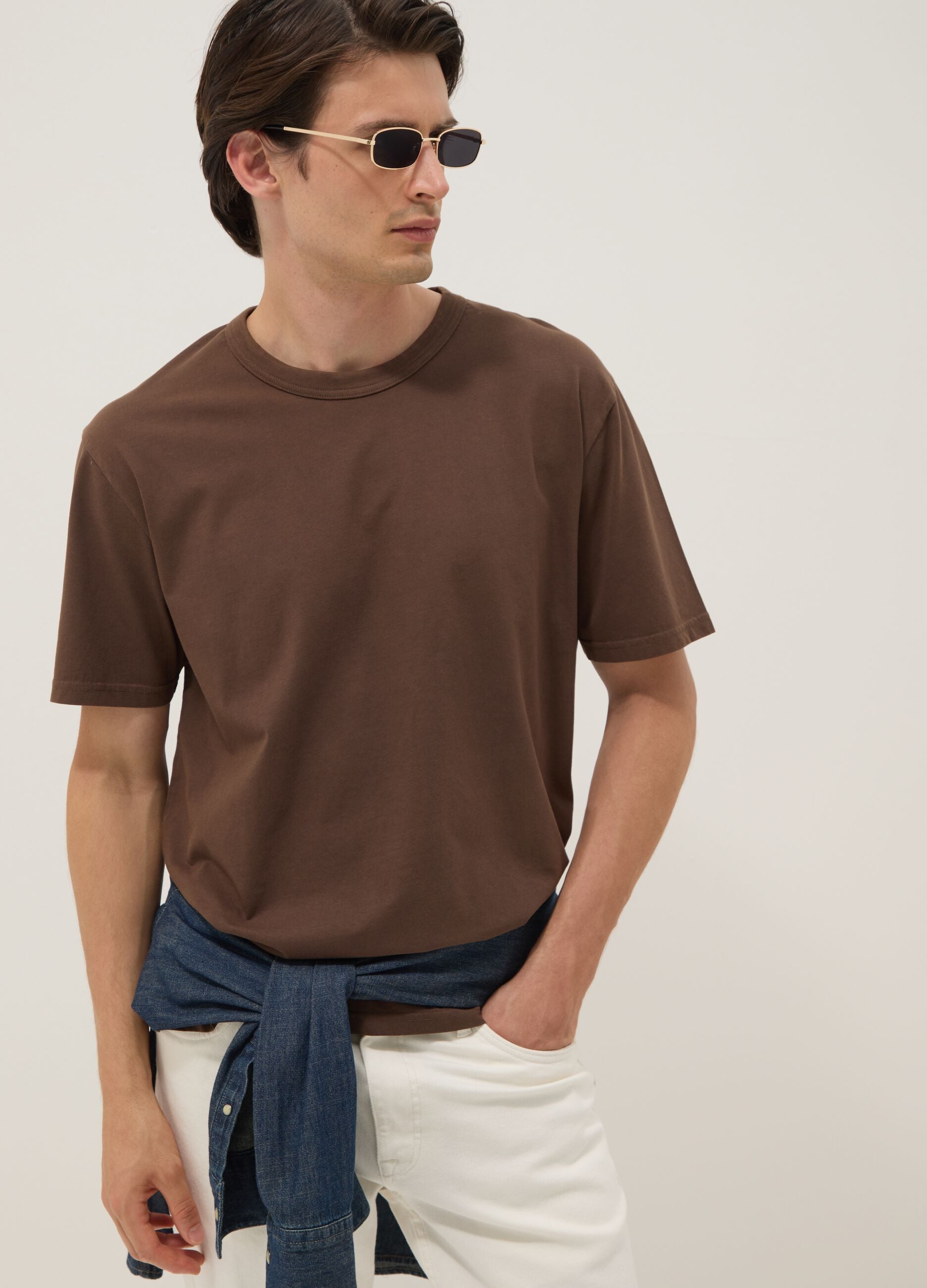 Brown pure cotton T-shirt