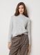 Grey regular fit sweater with cable knit pattern_1