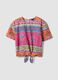 Multicoloured pure cotton shirt with front tie_3