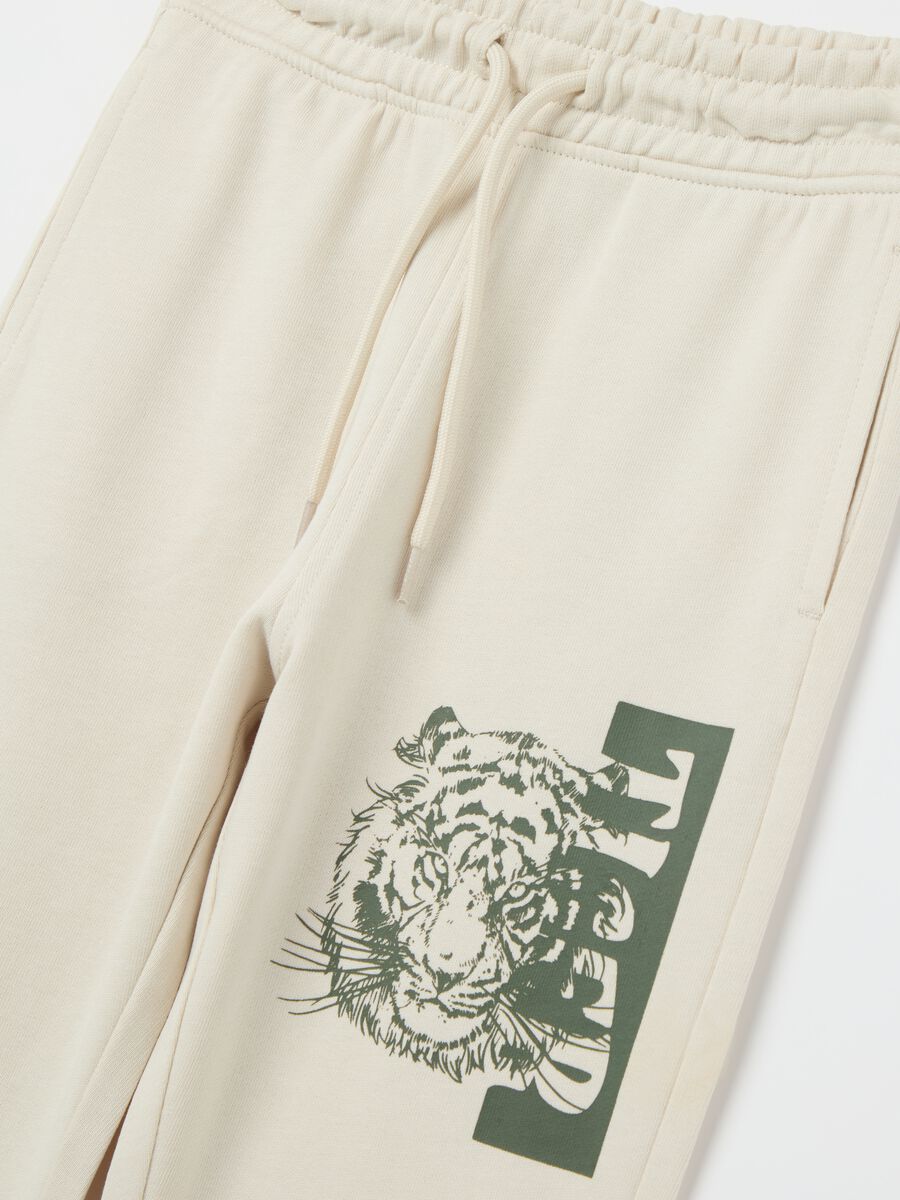 Cotton joggers with drawstring and print_2