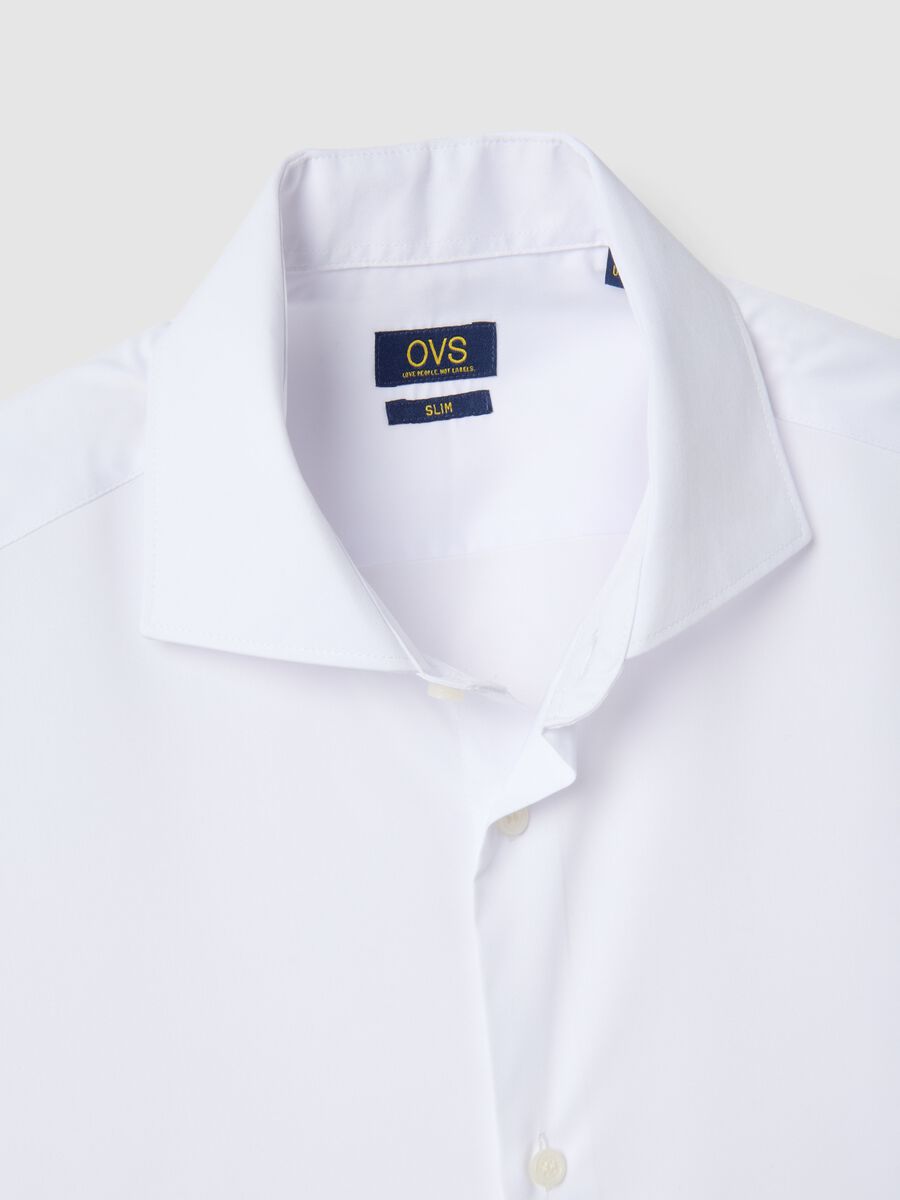 Slim fit white shirt with French collar_1