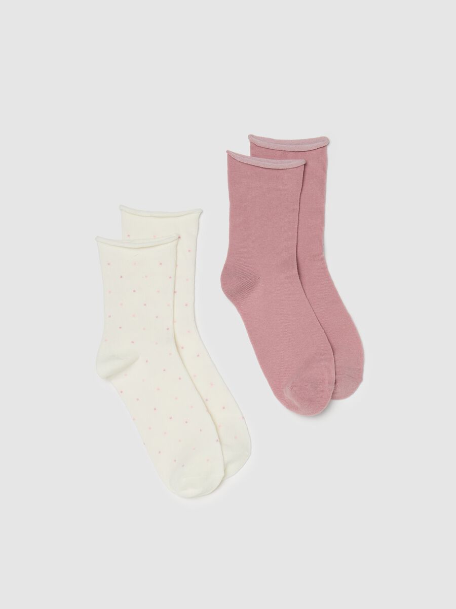 Two-pair pack short socks with small fold_0