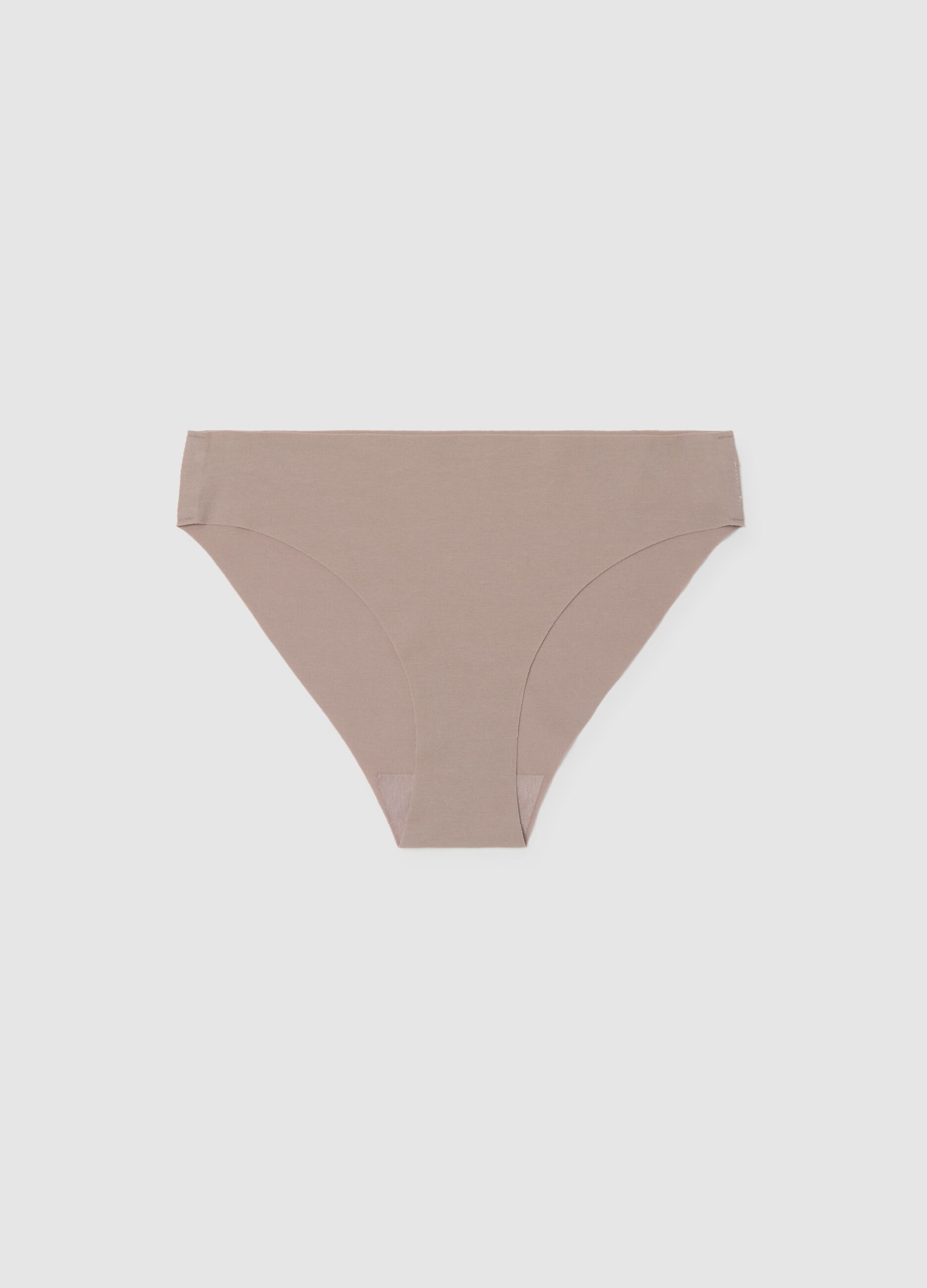 Beige stretch cotton regular fit briefs