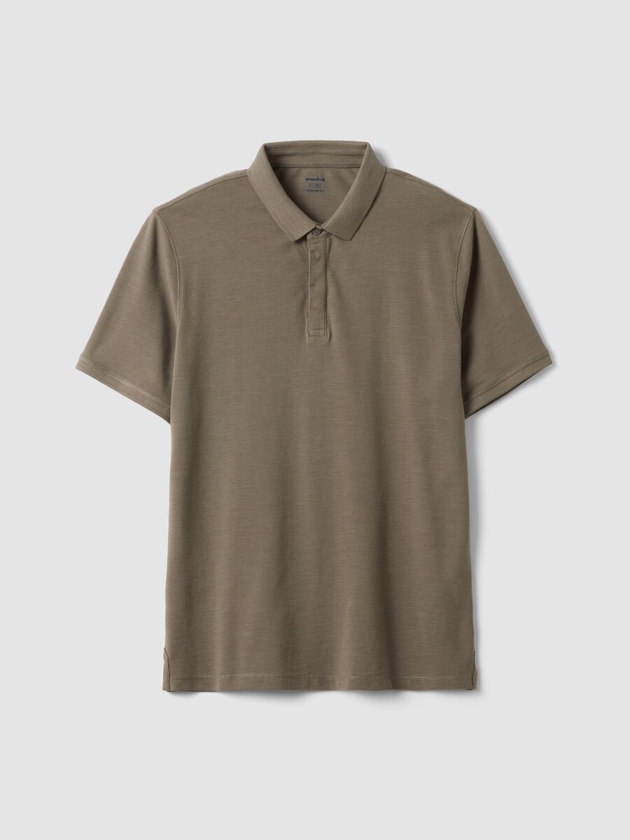 Regular fit brown pure cotton polo_4