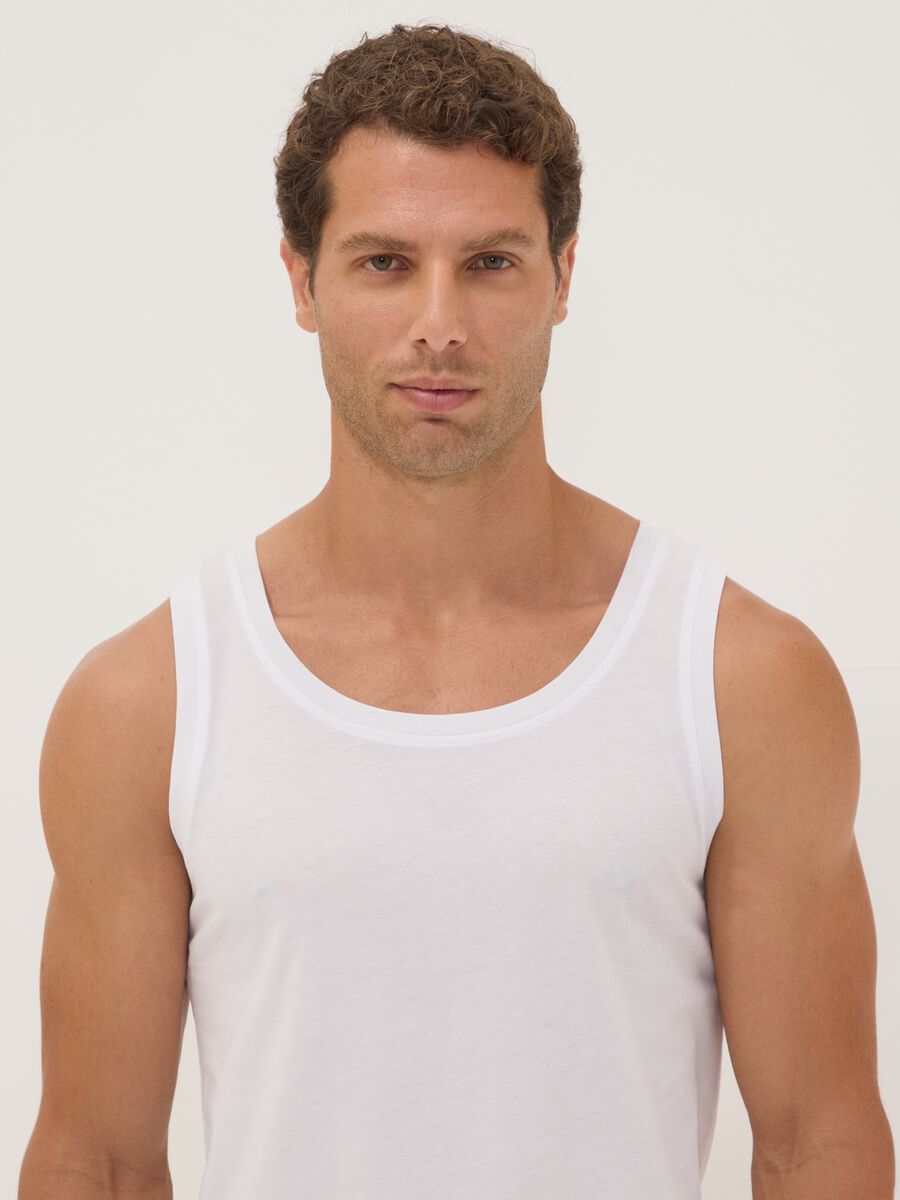 2-pack of white vests in pure extra-fine cotton_0
