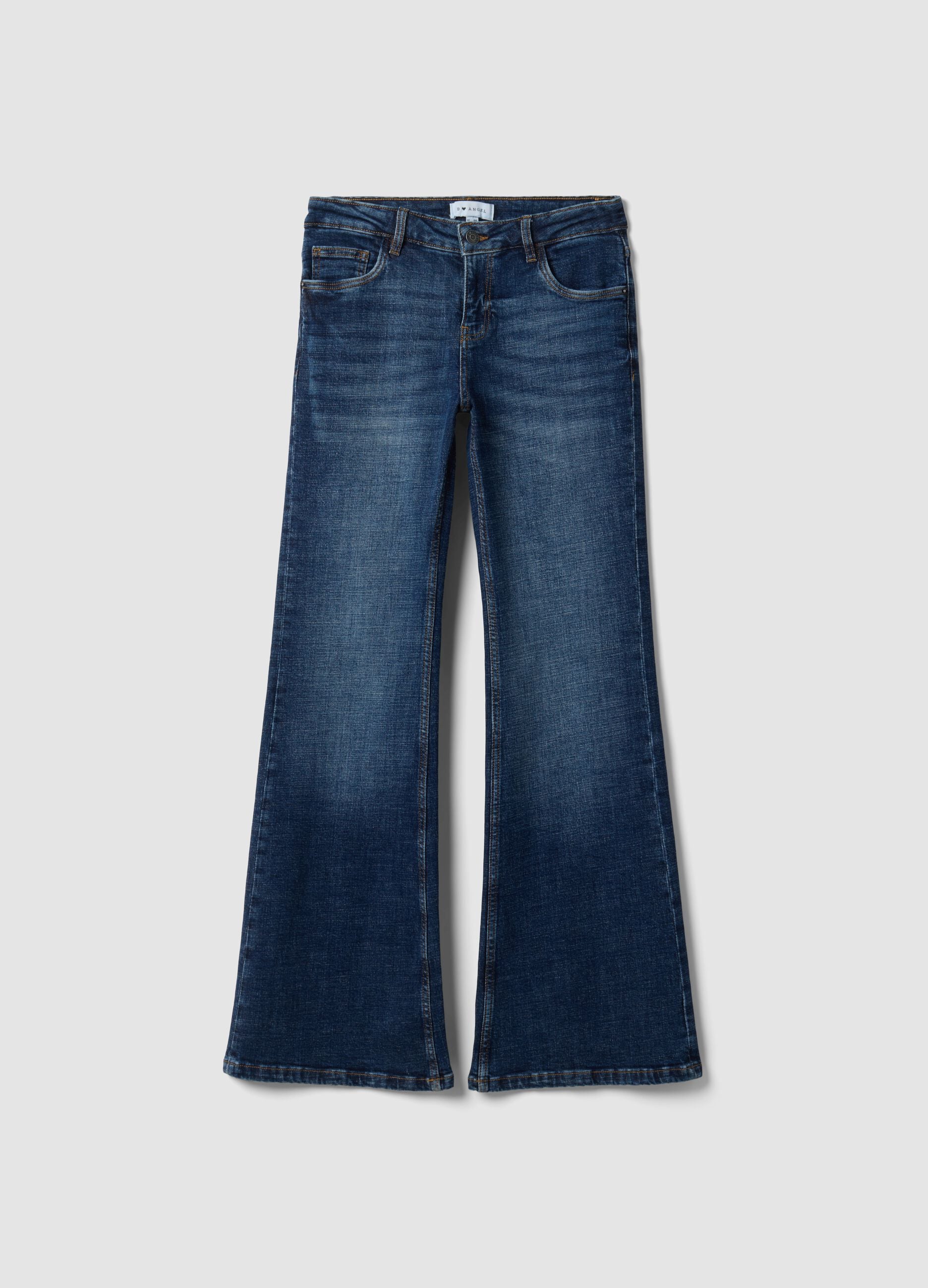 Blue bootcut stretch-cotton denim jeans