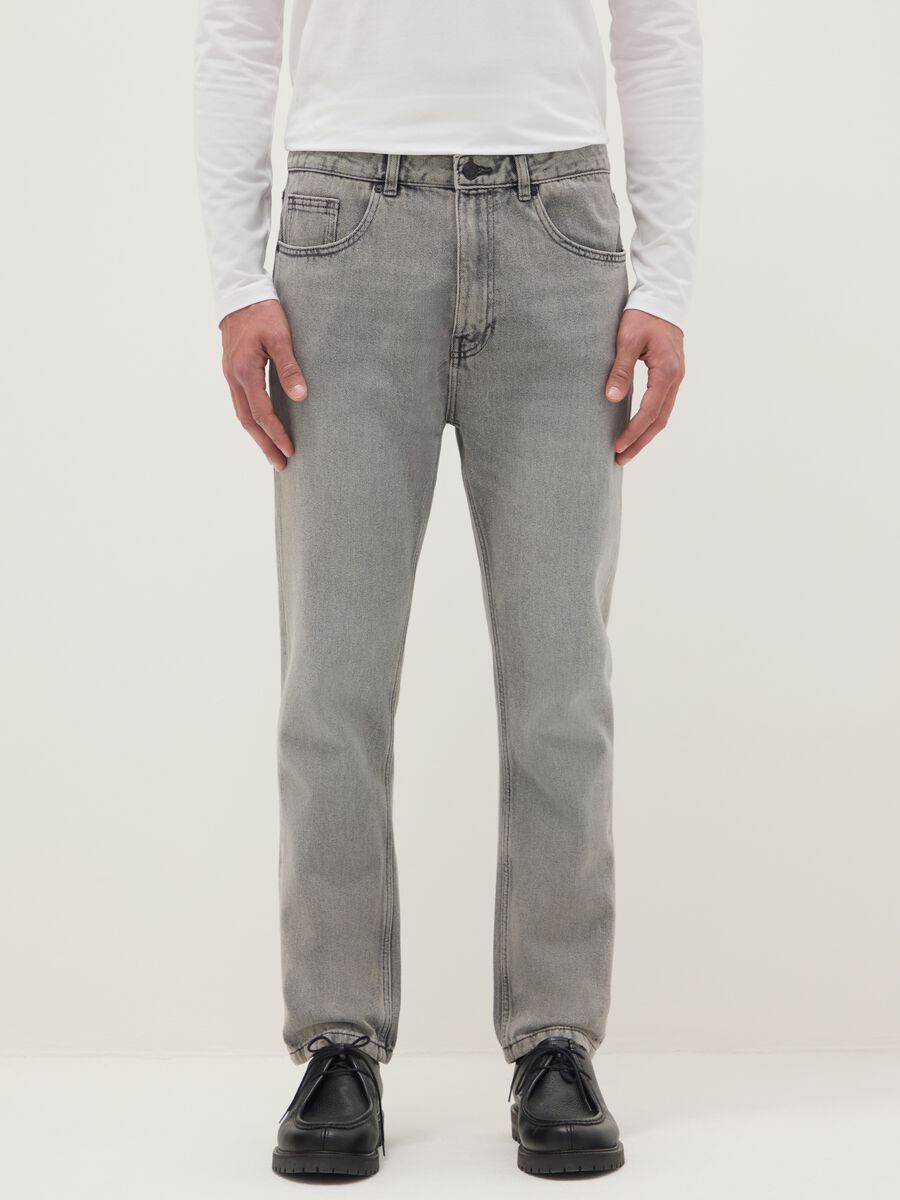 Jeans in misto cotone denim grigi carrot fit_2