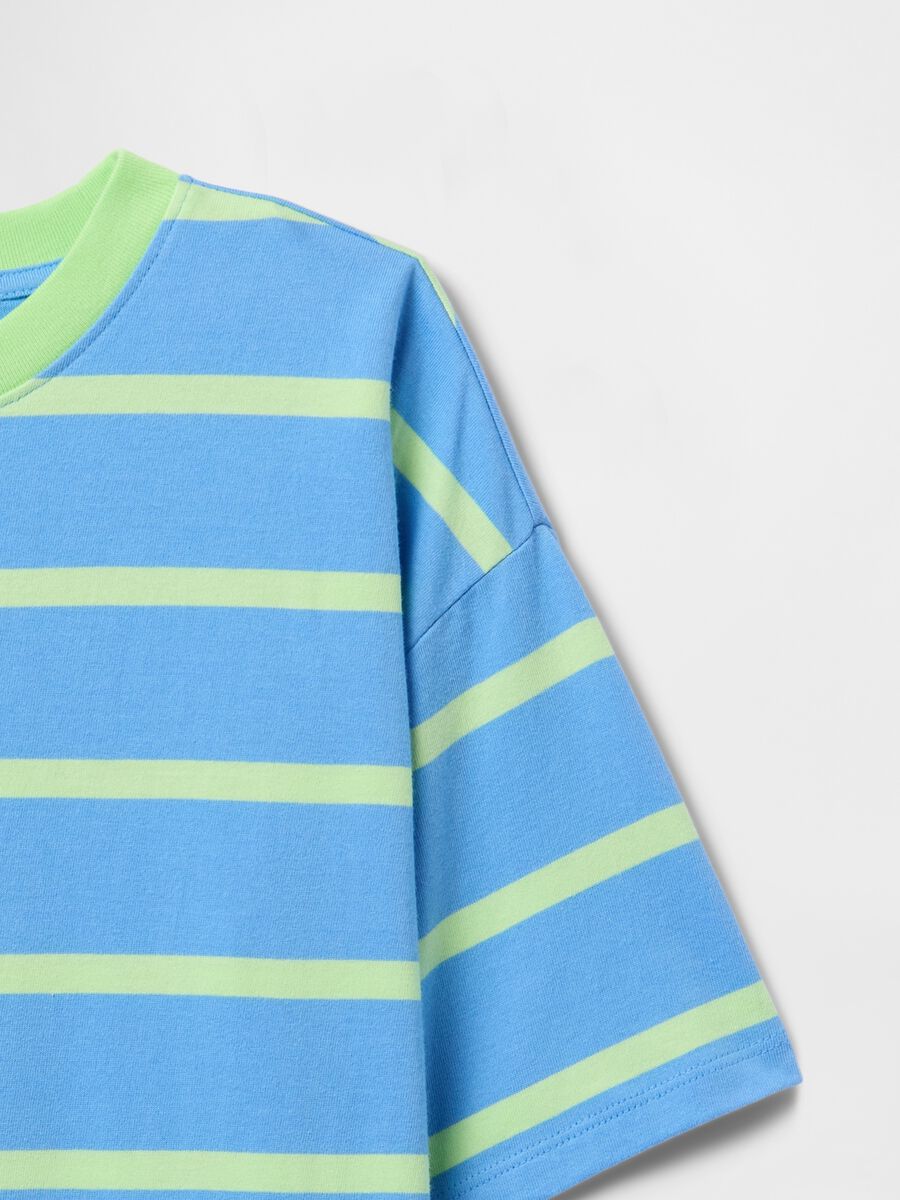 Oversize blue and green striped T-shirt_1