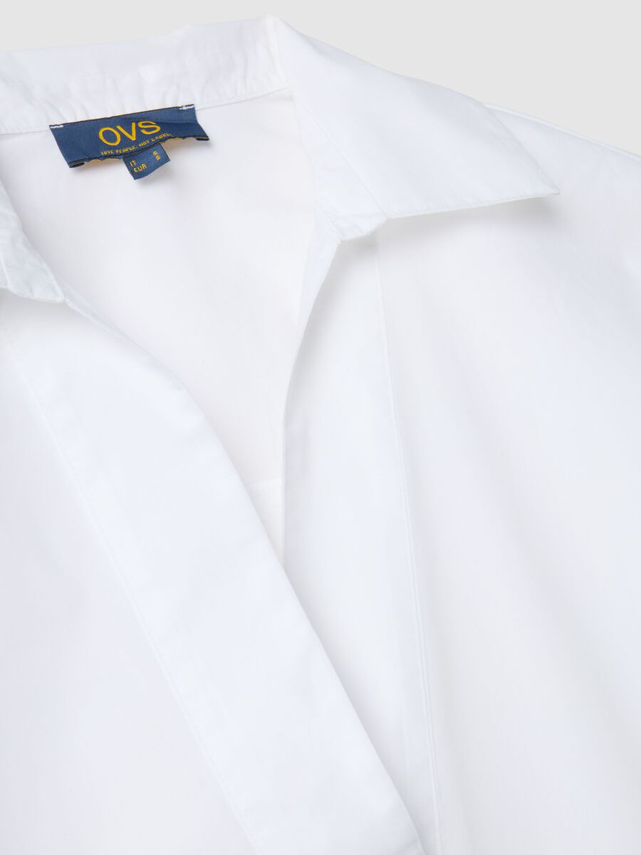White pure cotton regular fit shirt without buttons_5