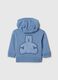 Full-zip sweatshirt with hood, logo embroidery and teddy bear_1